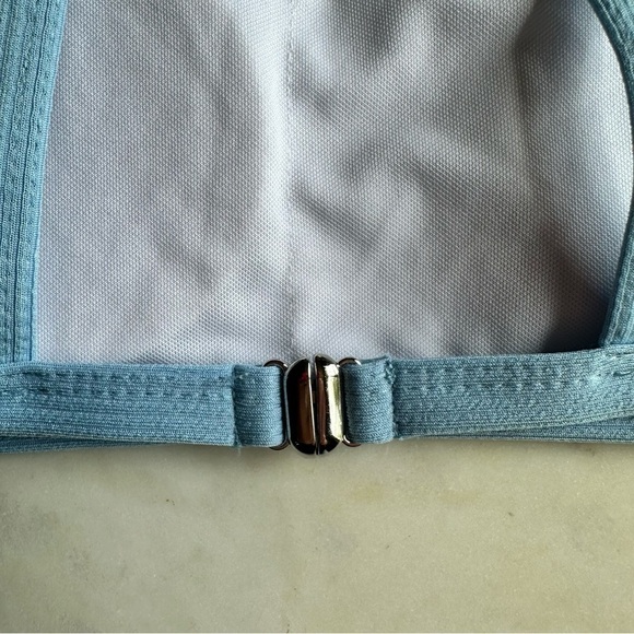 SHEIN Ribbed Squared Blue Bikini Set Size Small - Picture 6 of 10